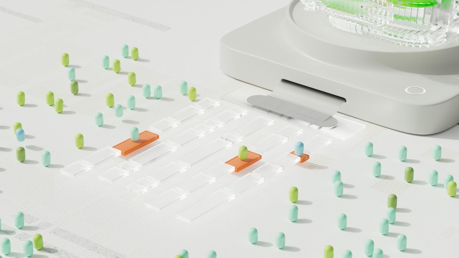 Illustration of an AI system with connected components and security checkpoints