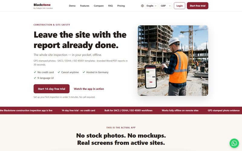 Blackstone construction inspection software website built by BlackCarrot Tech