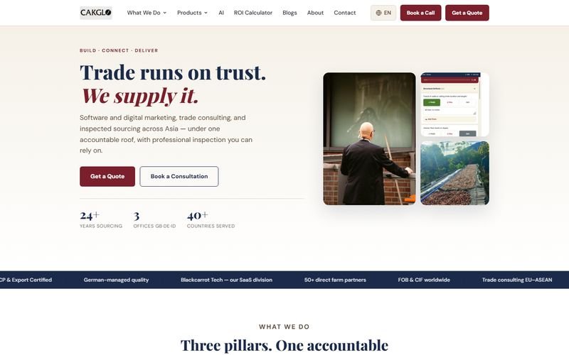 Cakglo B2B commodity sourcing website built by BlackCarrot Tech